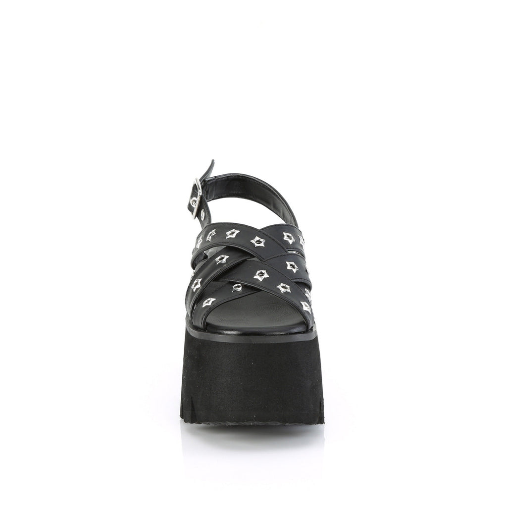 DemoniaCult  Sandals ASHES-12 Blk Vegan Leather