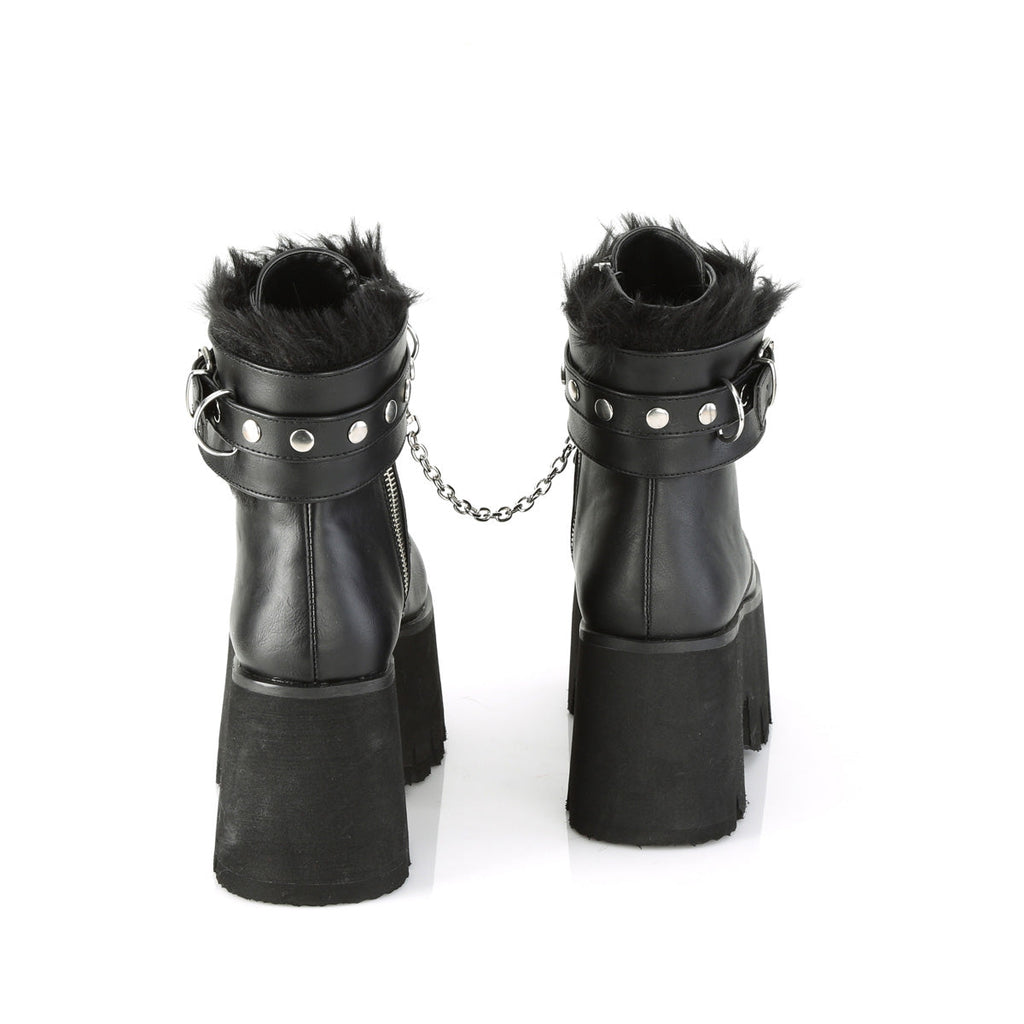 DemoniaCult Womens Ankle Boots ASHES-57 Blk Vegan Leather