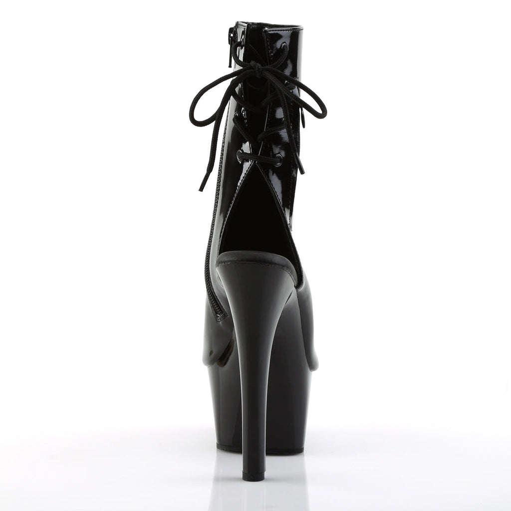Pleaser Womens Ankle Boots ASPIRE-1018 Blk Pat/Blk