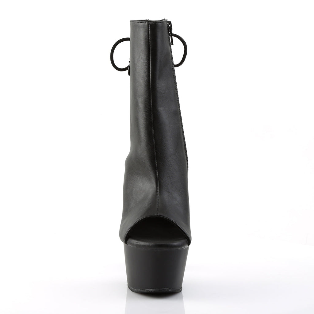 Pleaser Womens Ankle Boots ASPIRE-1018 Blk Faux Leather/Blk Matte