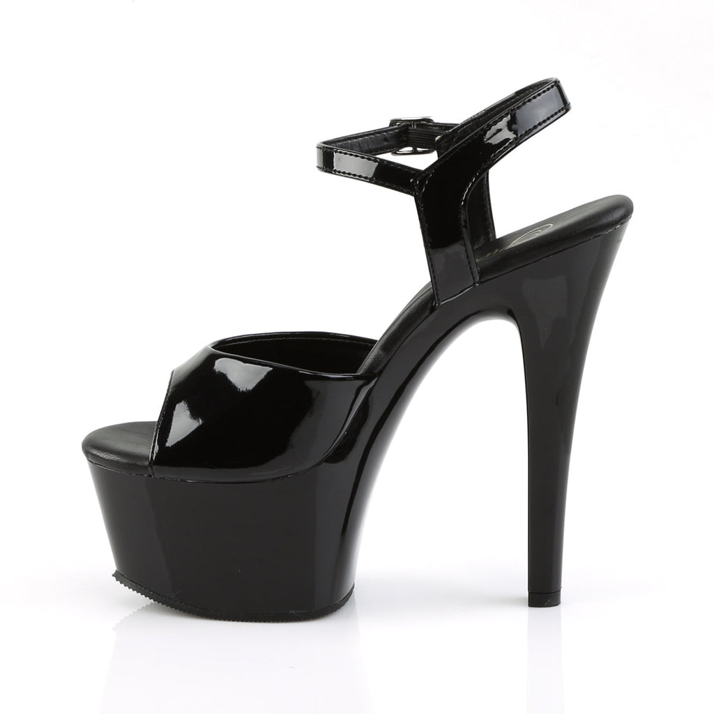 Pleaser Womens Sandals ASPIRE-609 Blk Pat/Blk