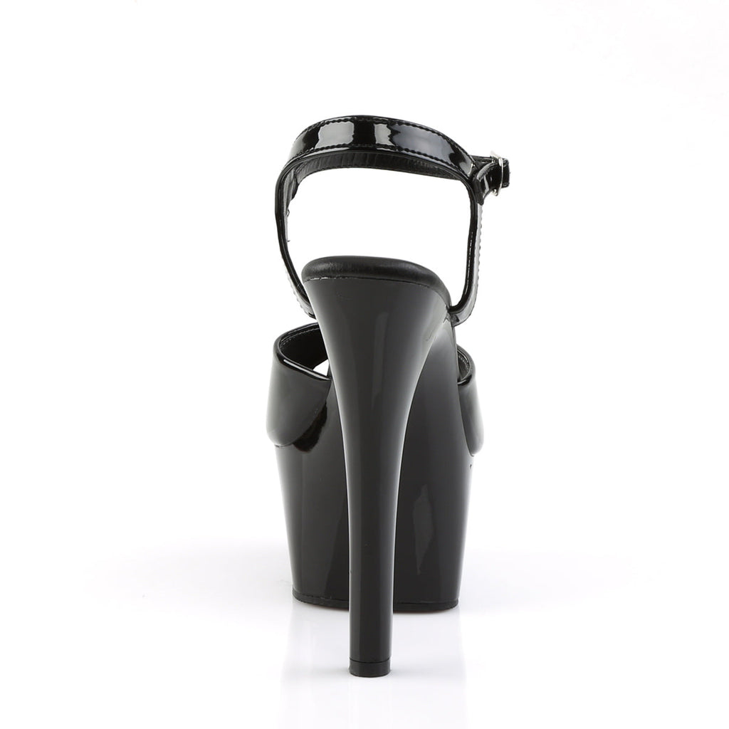 Pleaser Womens Sandals ASPIRE-609 Blk Pat/Blk