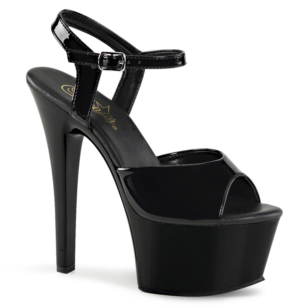 Pleaser Womens Sandals ASPIRE-609 Blk Pat/Blk