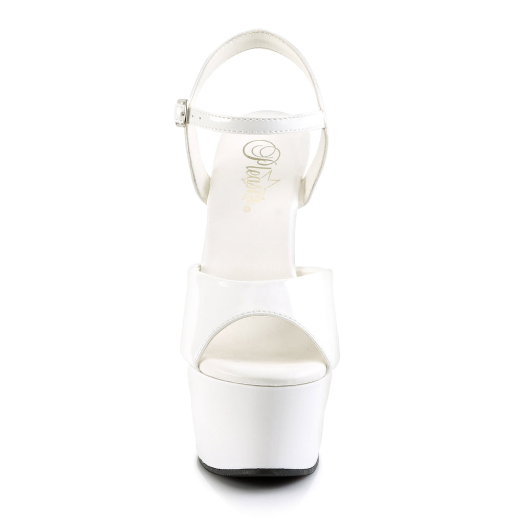 Pleaser Womens Sandals ASPIRE-609 Wht Pat/Wht