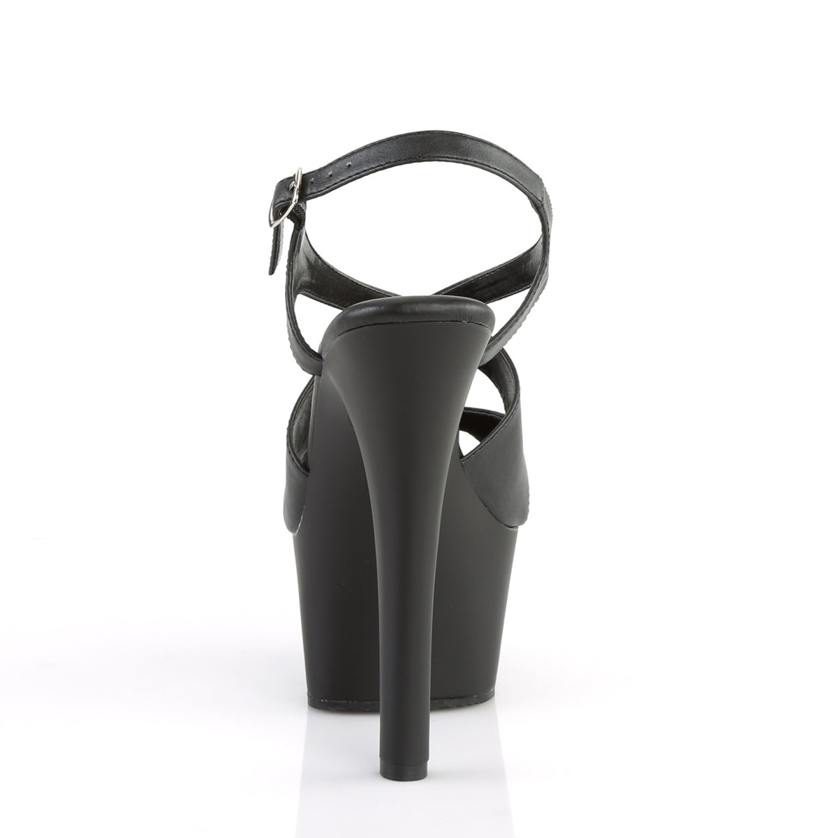 Pleaser Womens Sandals ASPIRE-630 Blk Faux Leather/Blk Matte