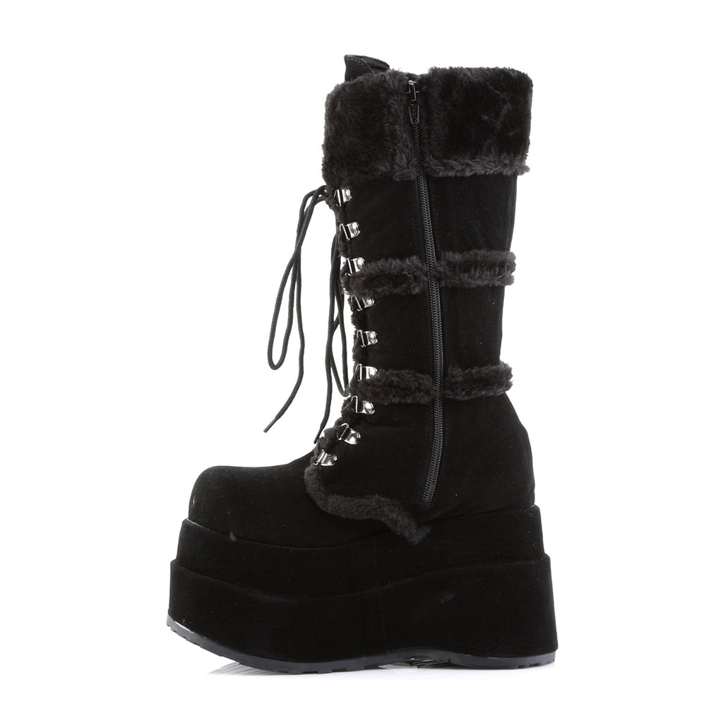 DemoniaCult Womens Boots BEAR-202 Blk Vegan Suede