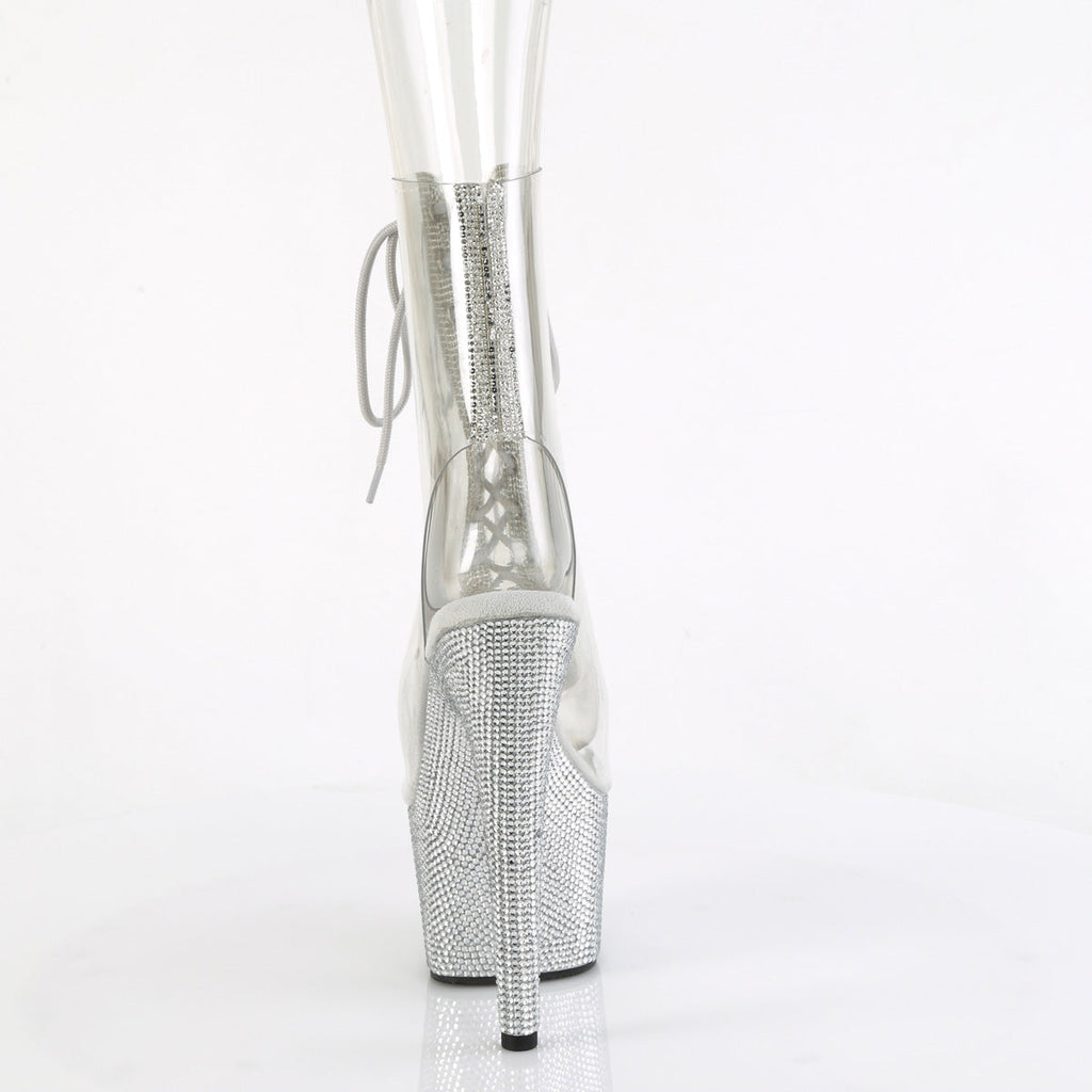 Pleaser  Ankle Boots BEJEWELED-1016C-2-7 Clr-RS/Slv RS