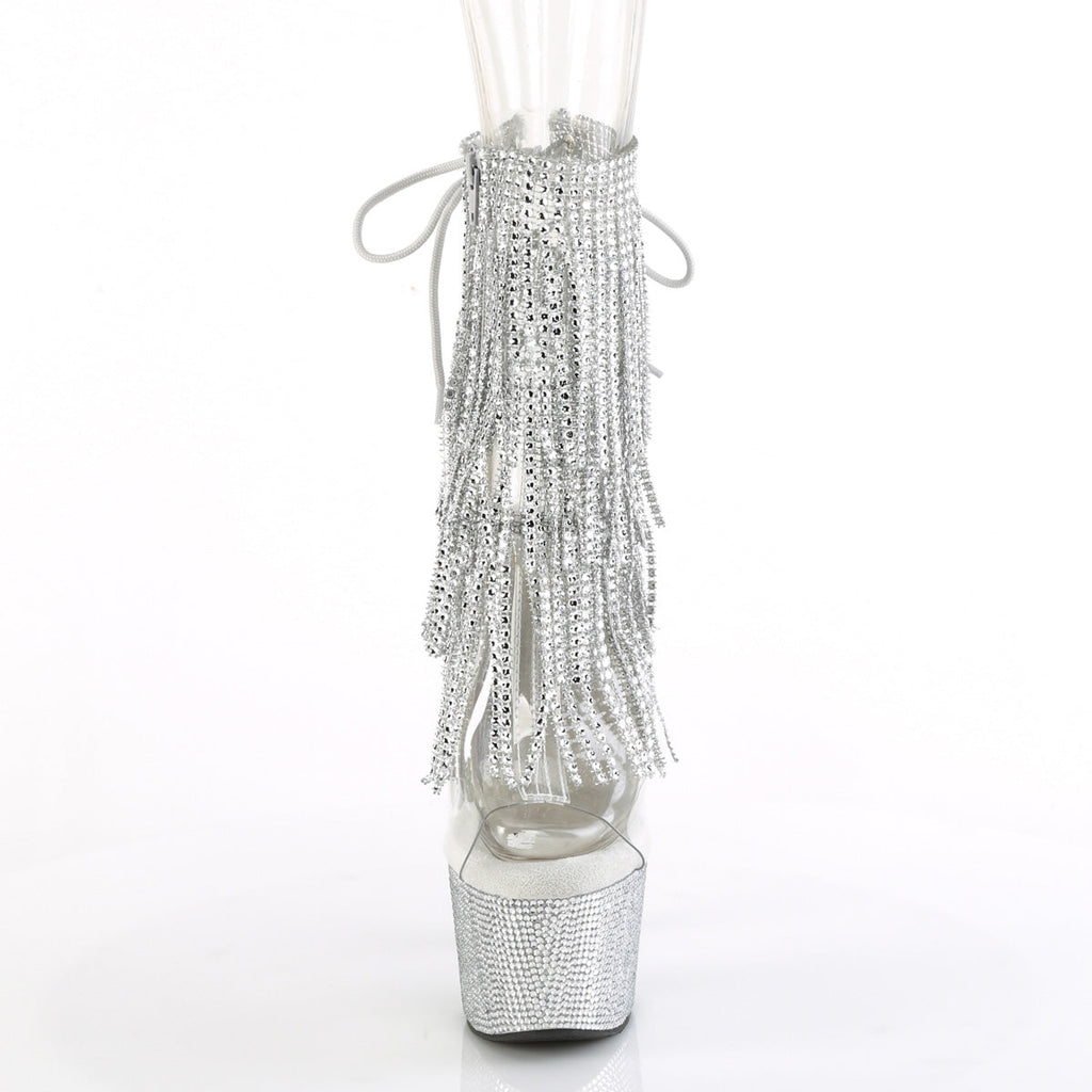 Pleaser  Ankle Boots BEJEWELED-1017RSF-7 Clr-Slv/Slv RS