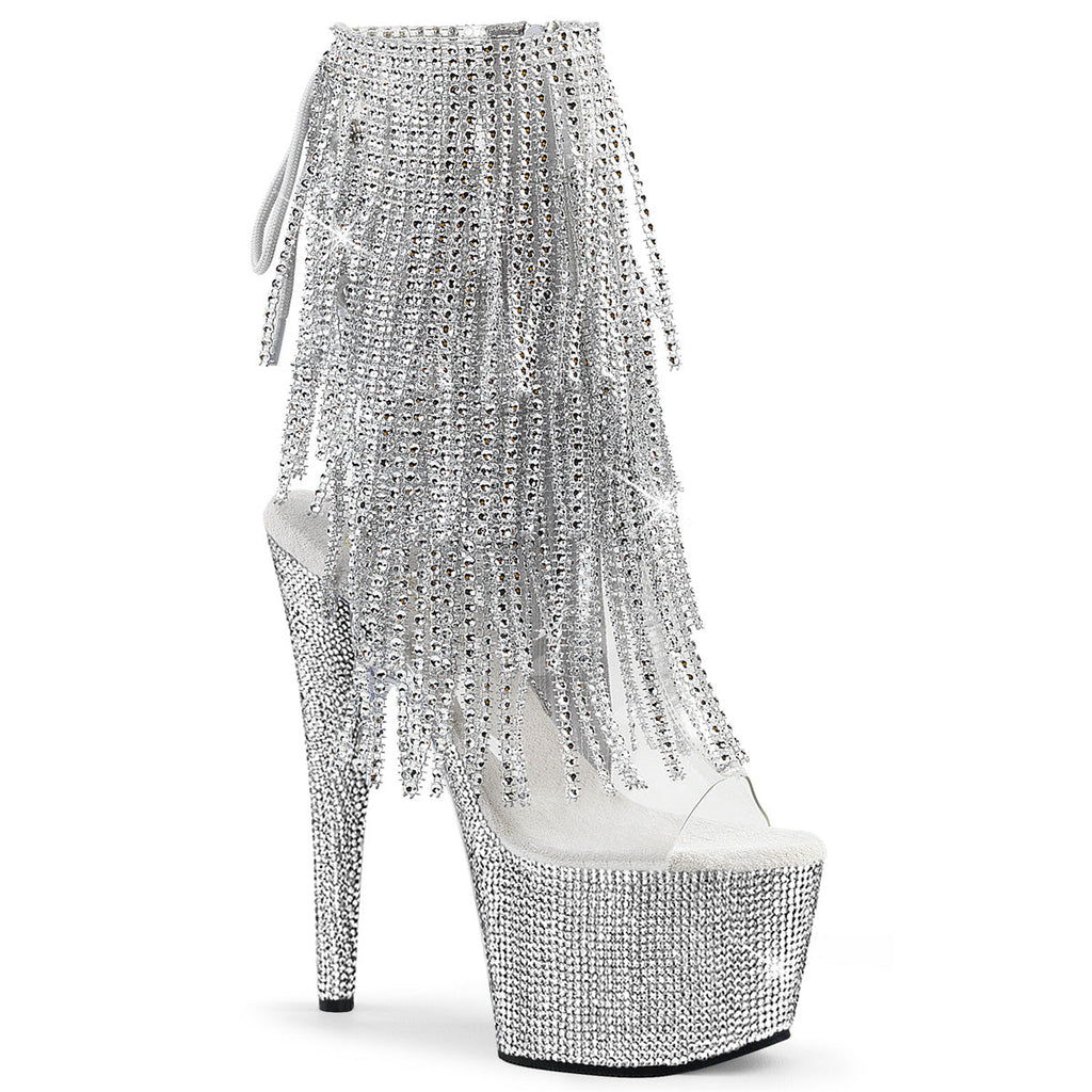 Pleaser  Ankle Boots BEJEWELED-1017RSF-7 Clr-Slv/Slv RS