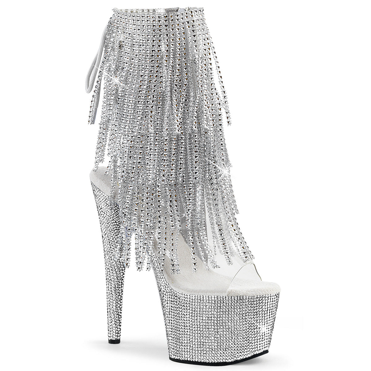 Pleaser  Ankle Boots BEJEWELED-1017RSF-7 Clr-Slv/Slv RS