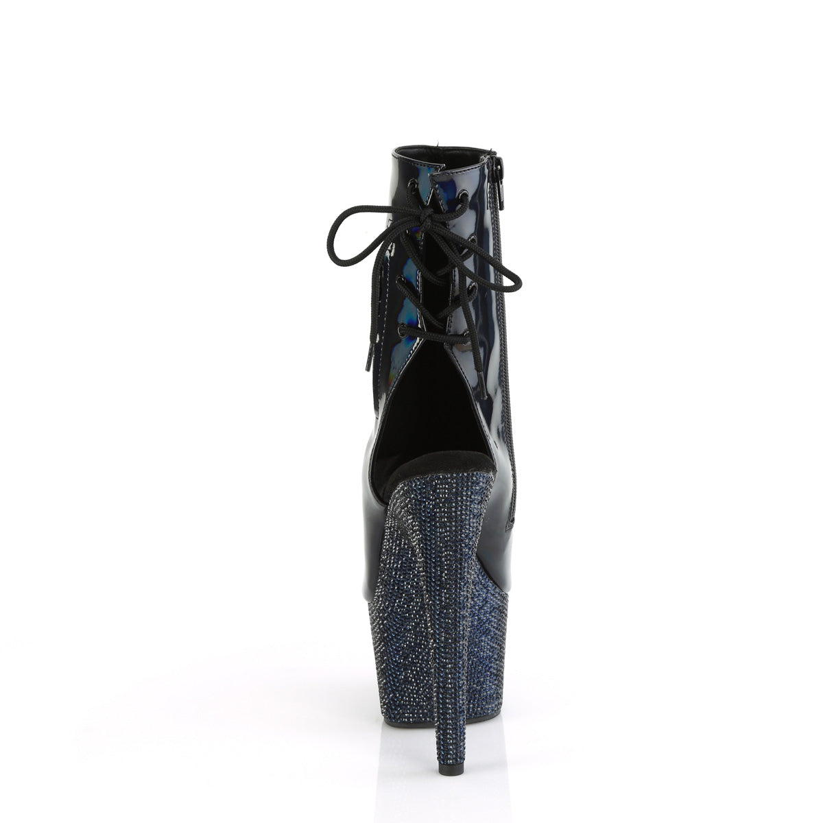 Pleaser  Ankle Boots BEJEWELED-1018DM-7 Blk Holo Pat/Midnight Blk RS