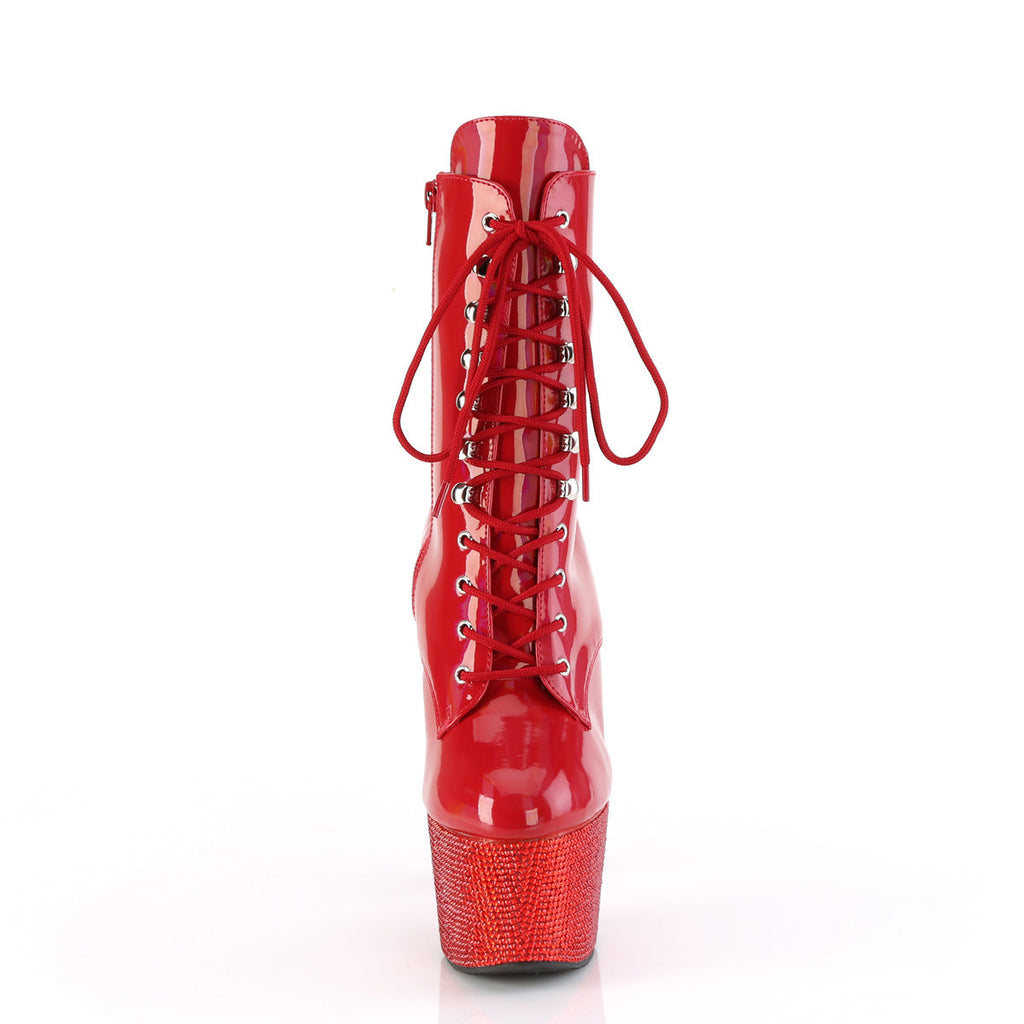 Pleaser  Ankle Boots BEJEWELED-1020-7 Red Holo Pat/Red RS