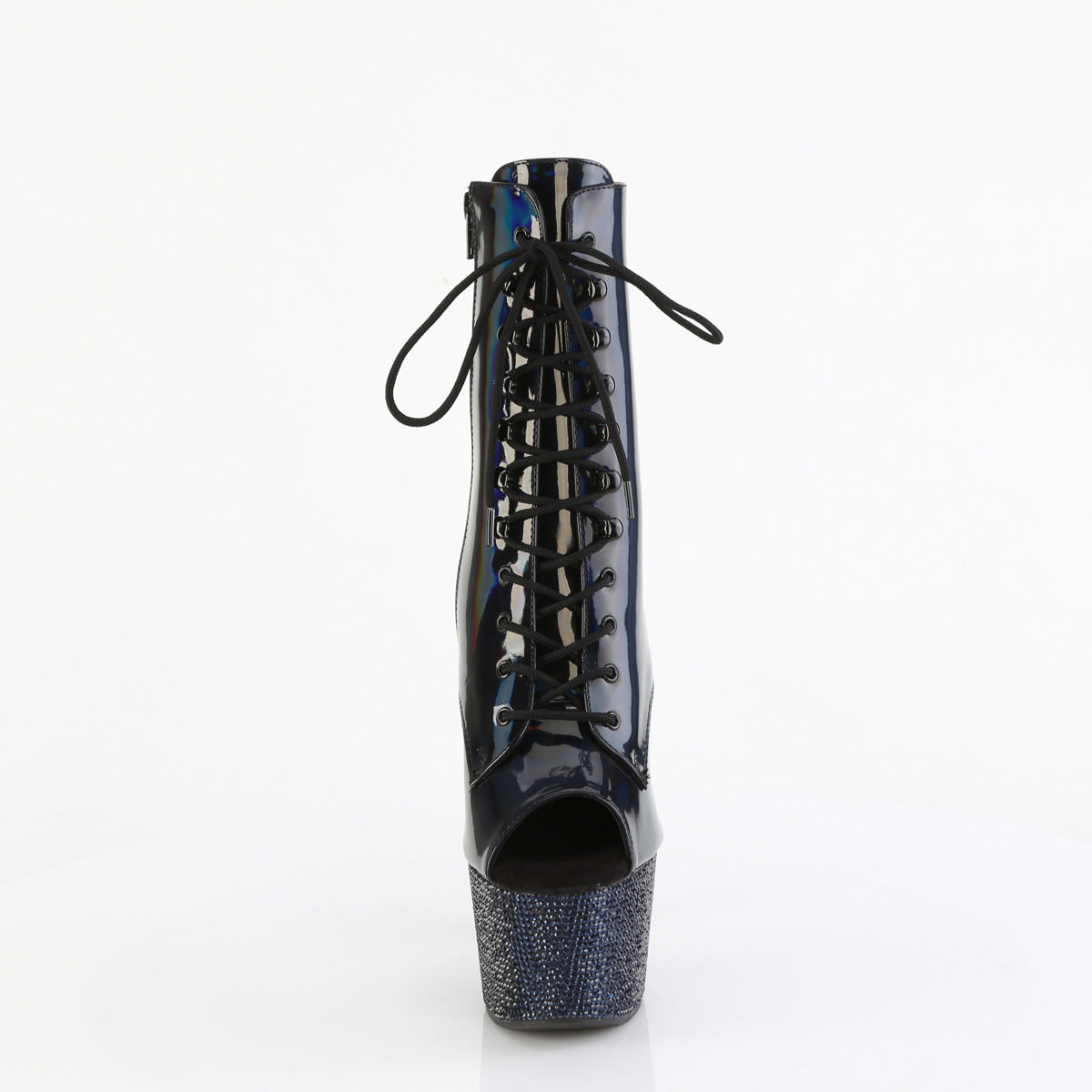 Pleaser  Ankle Boots BEJEWELED-1021-7 Blk Holo Pat/Midnight Blk RS