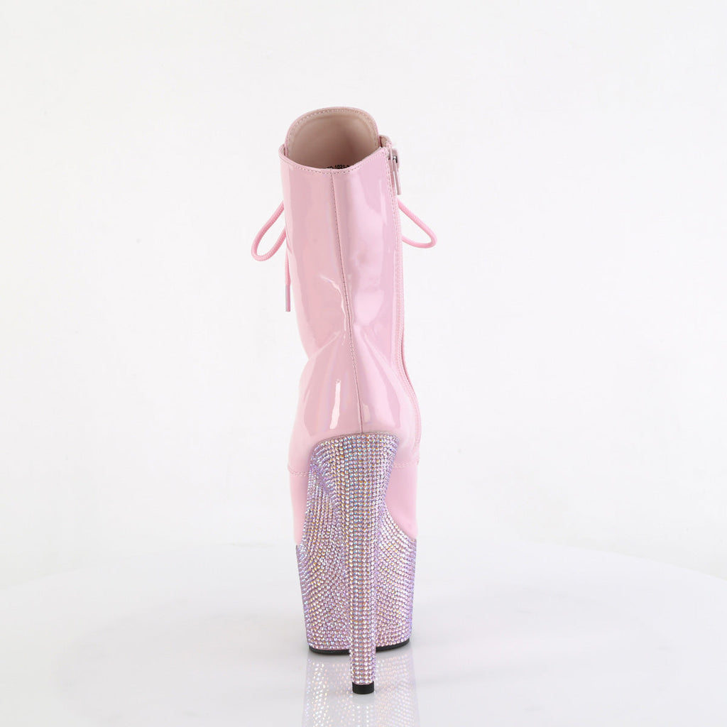 Pleaser  Ankle Boots BEJEWELED-1021-7 B. Pink Holo Pat/B. Pink AB RS