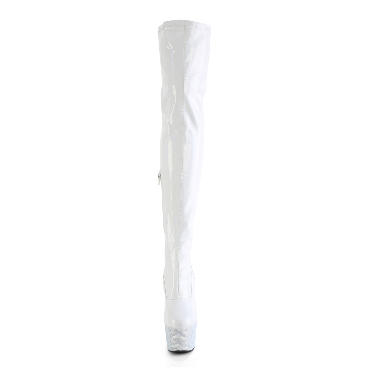 Pleaser  Boots BEJEWELED-3000-7 Wht Str Holo Pat/Wht RS