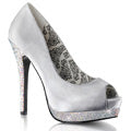 Bordello Womens Pumps BELLA-12R Slv Satin