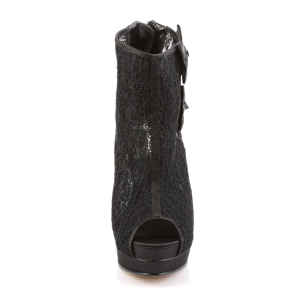 Fabulicious Womens Pumps BELLA-28 Blk Satin-Lace