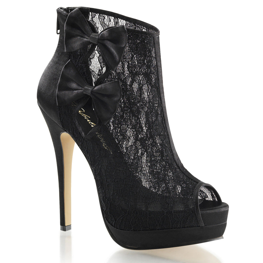 Fabulicious Womens Pumps BELLA-28 Blk Satin-Lace