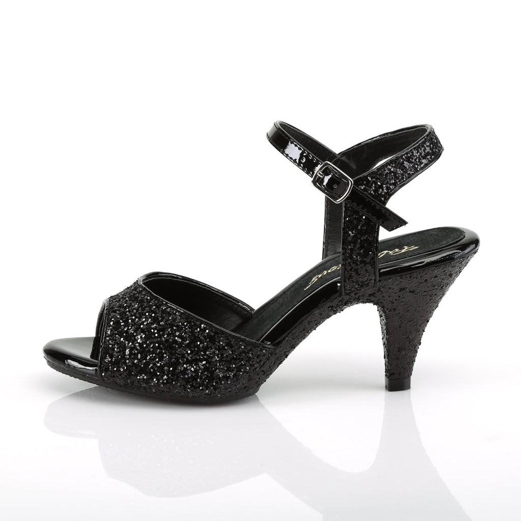 Fabulicious Womens Sandals BELLE-309G Blk Glitter/Blk Glitter