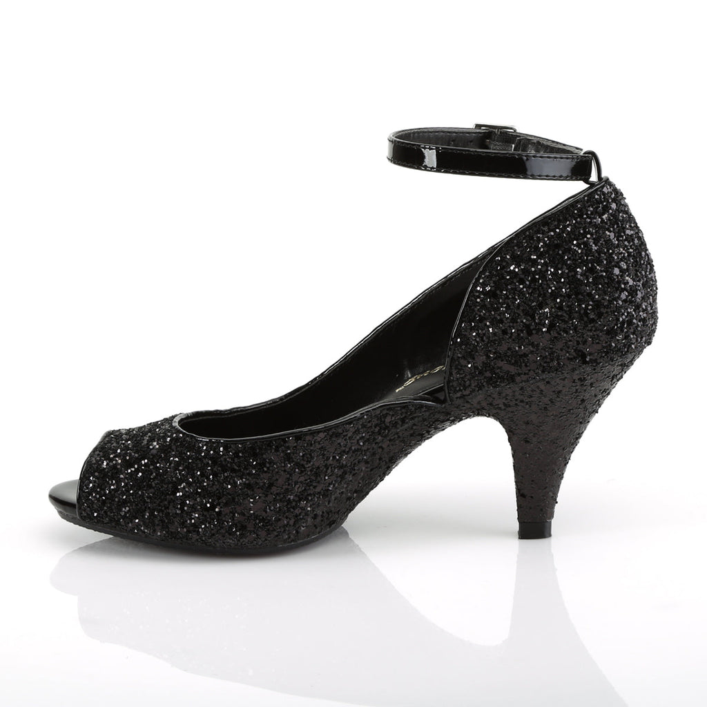 Fabulicious Womens Sandals BELLE-381G Blk Glitter/Blk Glitter