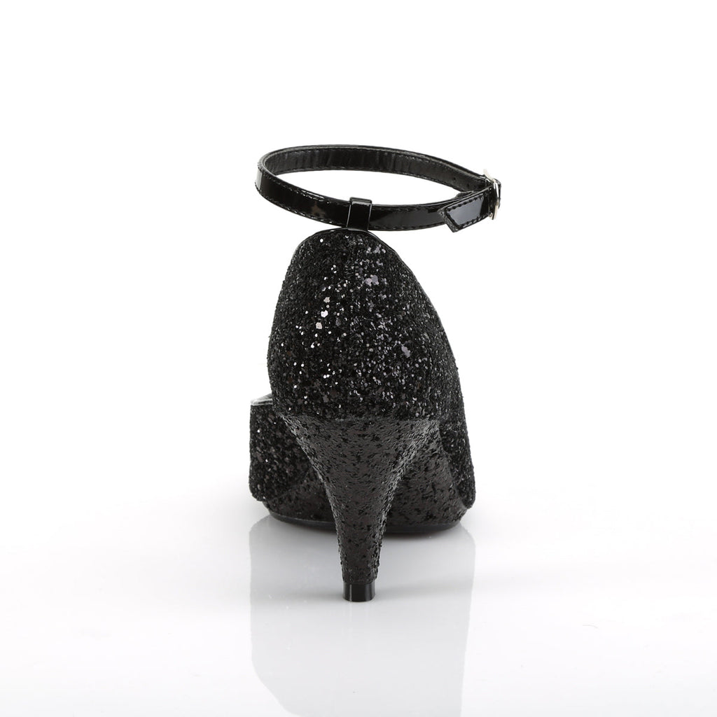 Fabulicious Womens Sandals BELLE-381G Blk Glitter/Blk Glitter