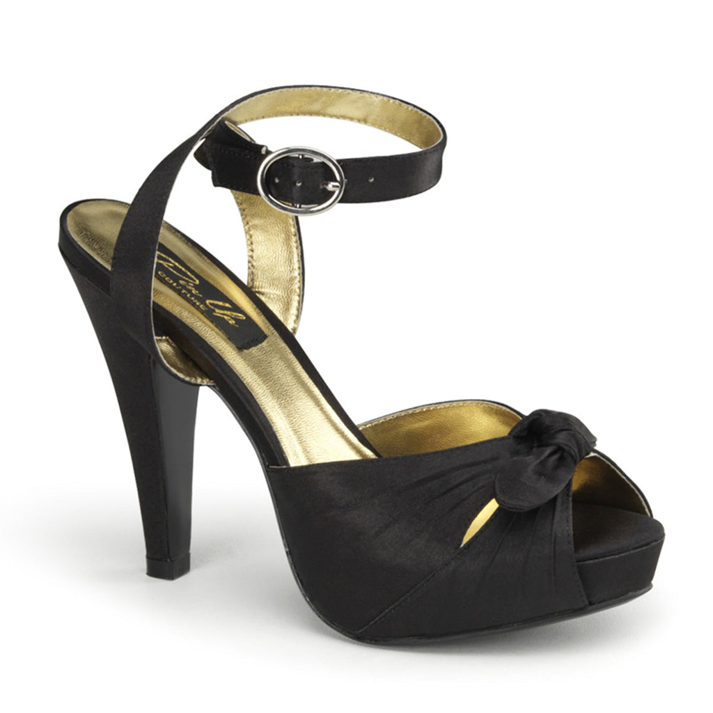 Pin Up Couture Womens Pumps BETTIE-04 Blk Satin