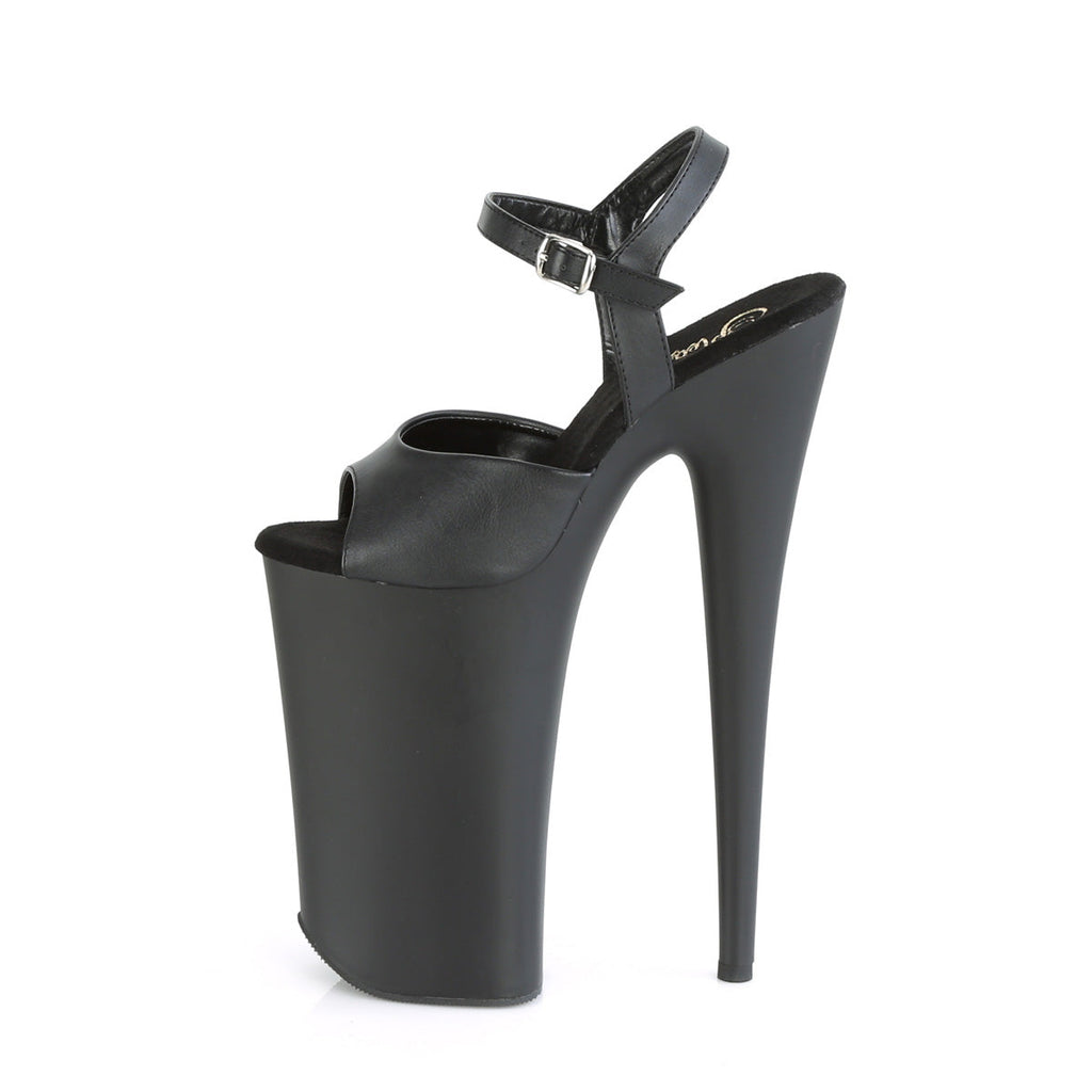 Pleaser Womens Sandals BEYOND-009 Blk Faux Leather/Blk Matte