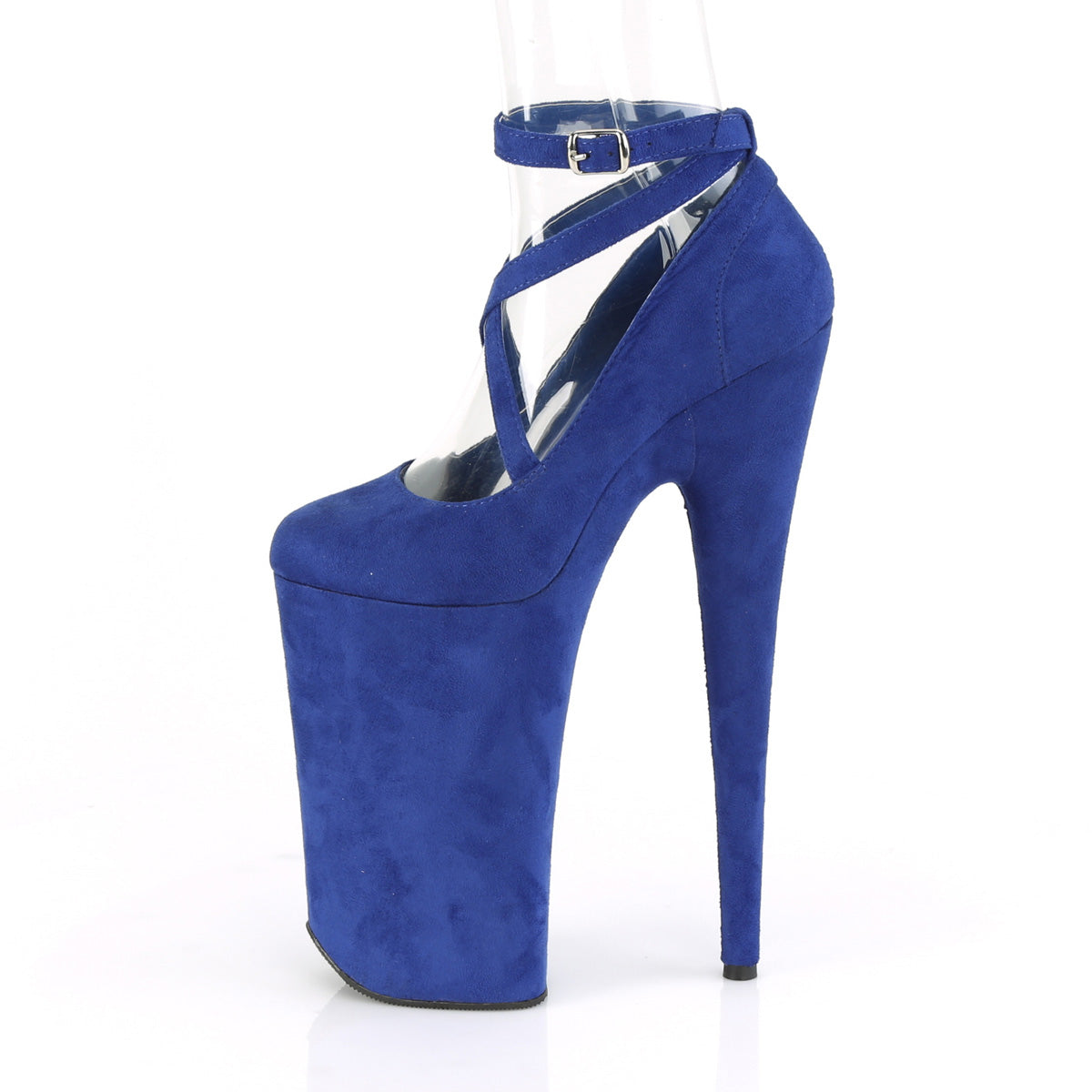 Pleaser Womens Sandals BEYOND-087FS Royal Blue F. Suede/Royal Blue F.Suede