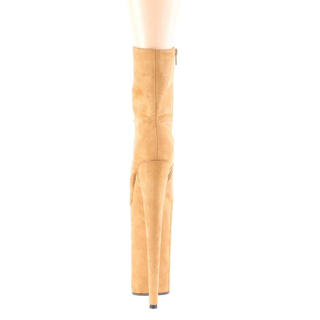 Pleaser Womens Ankle Boots BEYOND-1020FS Camel Faux Suede/Camel Faux Suede