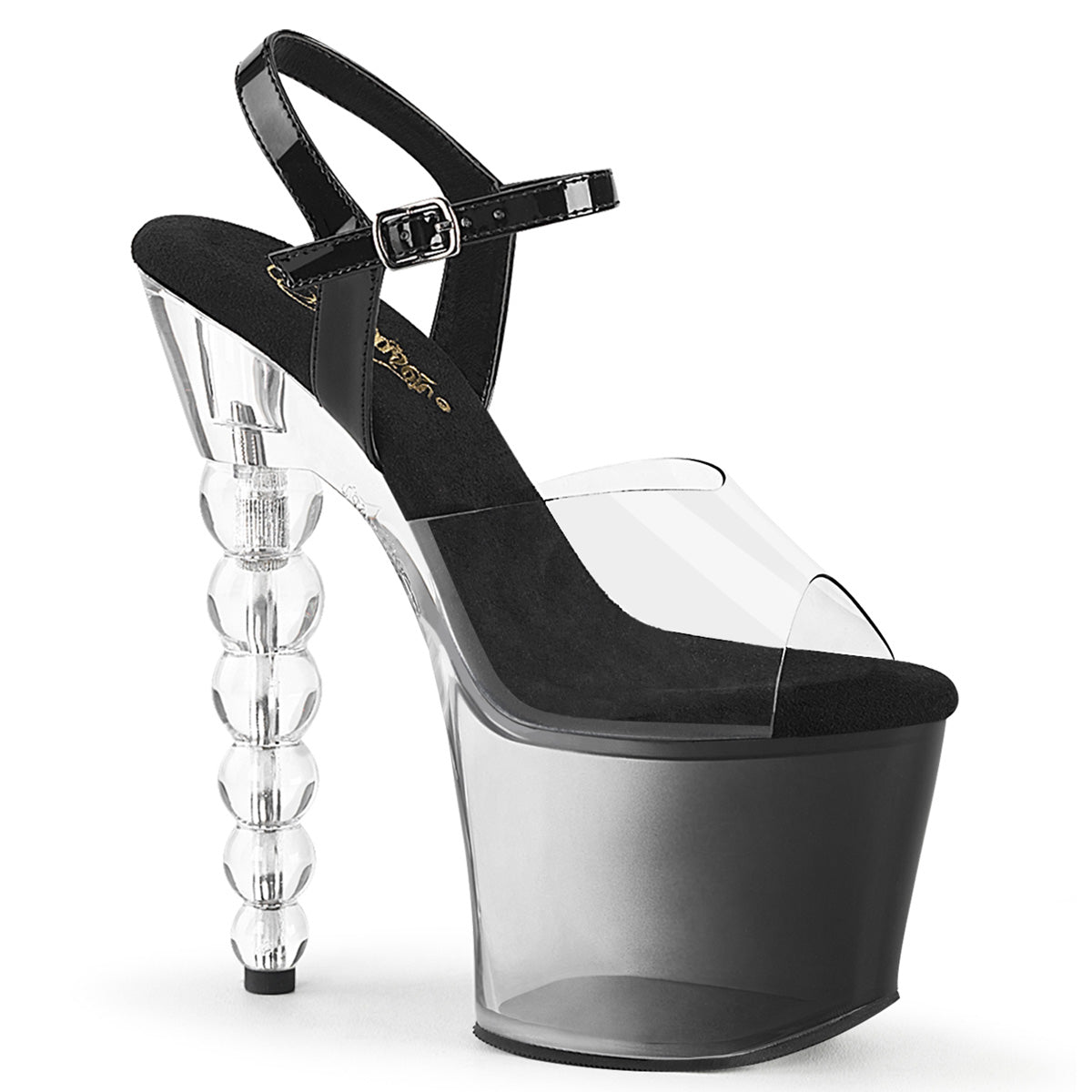 Pleaser   BLISS-708-1BC Clr-Blk/Blk-Clr Ombre