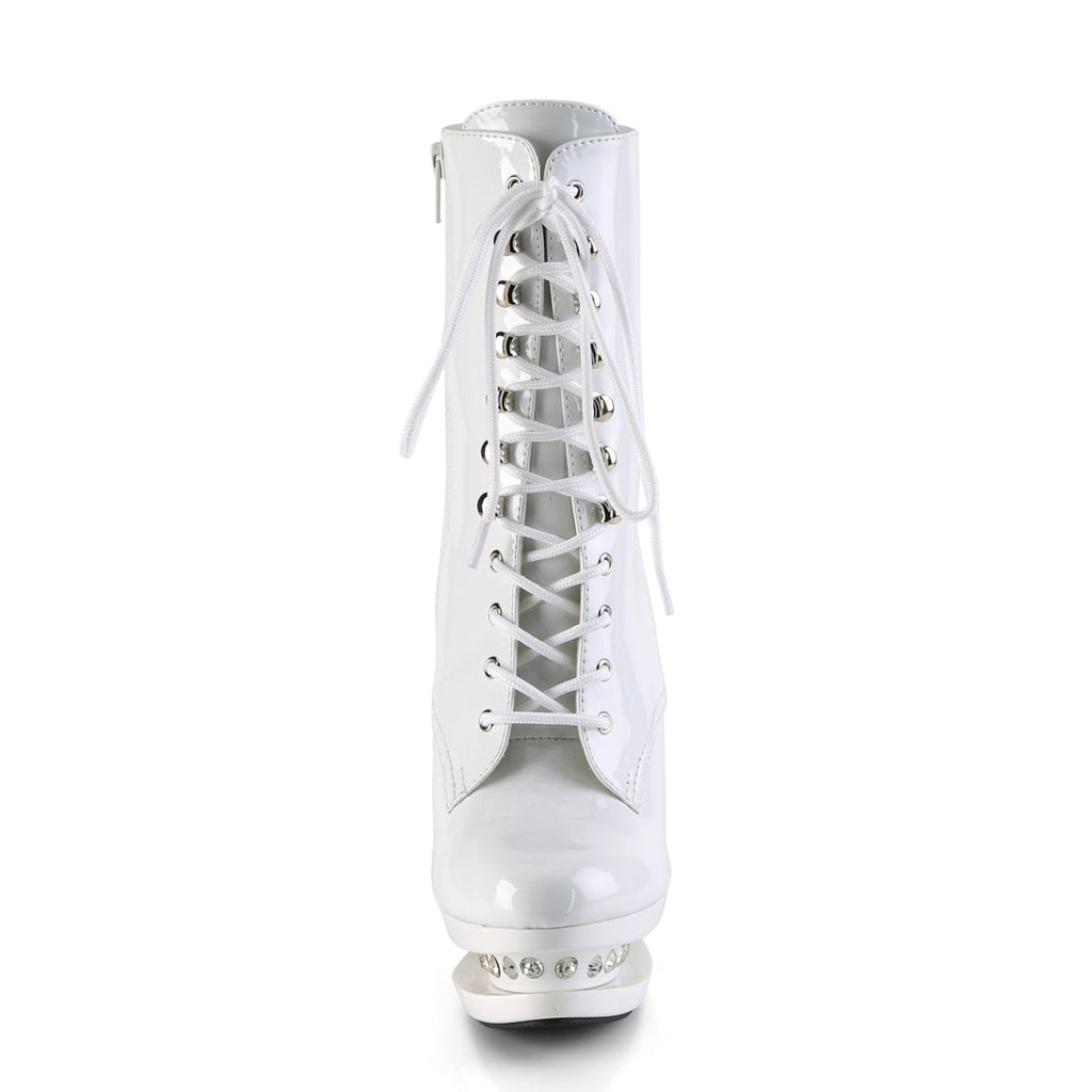 Pleaser Womens Ankle Boots BLONDIE-R-1020 Wht Pat/Wht