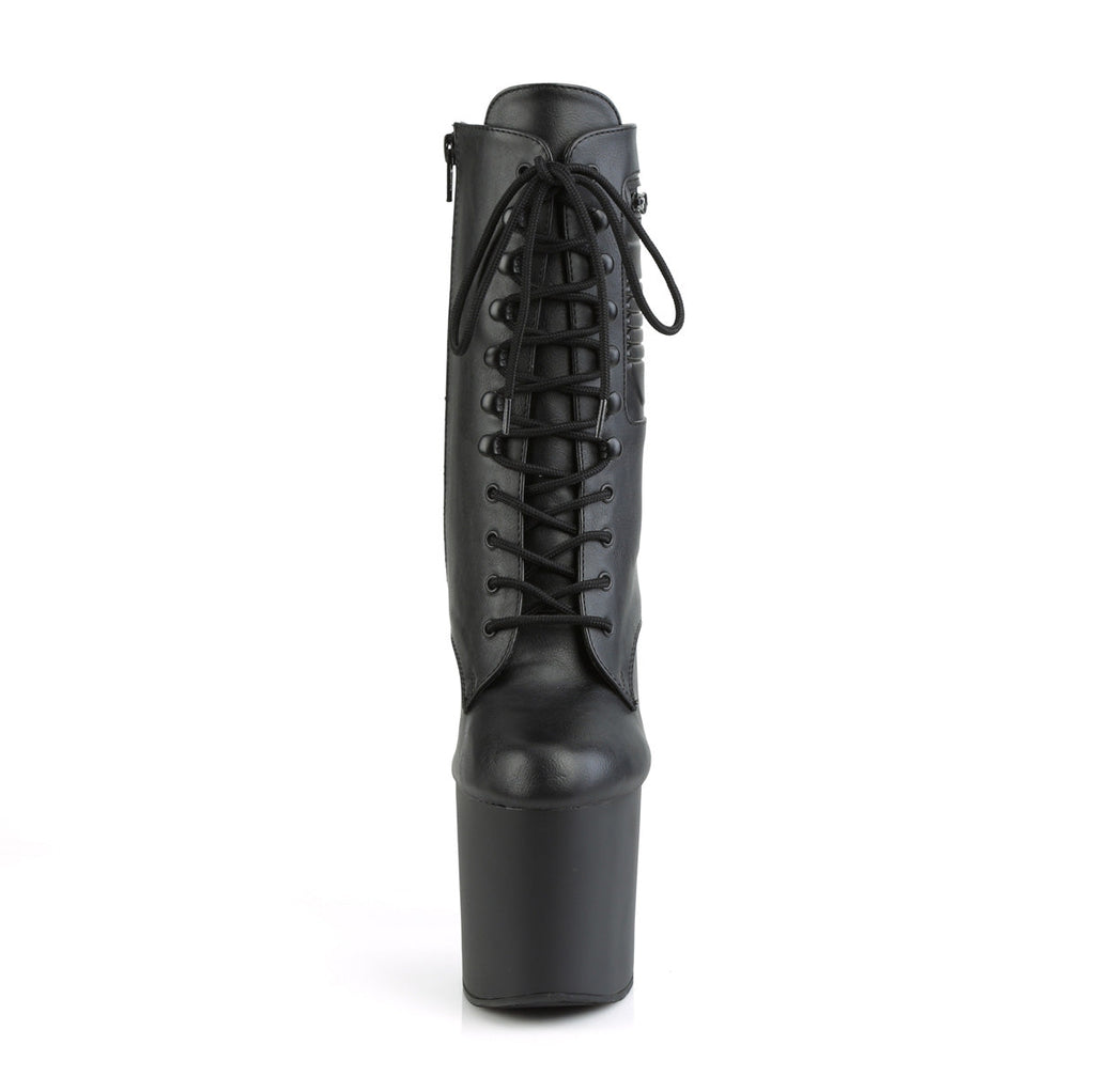 Pleaser Womens Ankle Boots BONDGIRL-1020PK Blk Faux Leather/Blk Matte