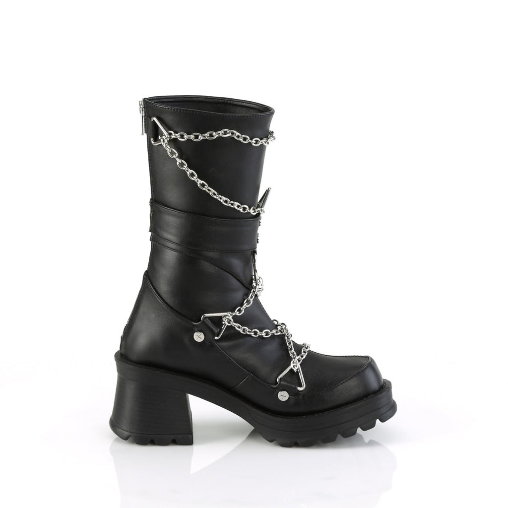 DemoniaCult  Boots BRATTY-120 Blk Vegan Leather
