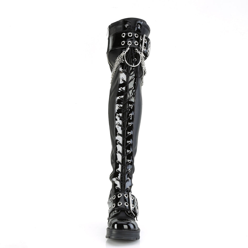 DemoniaCult  Boots BRATTY-304 Blk Stretch Vegan Leather