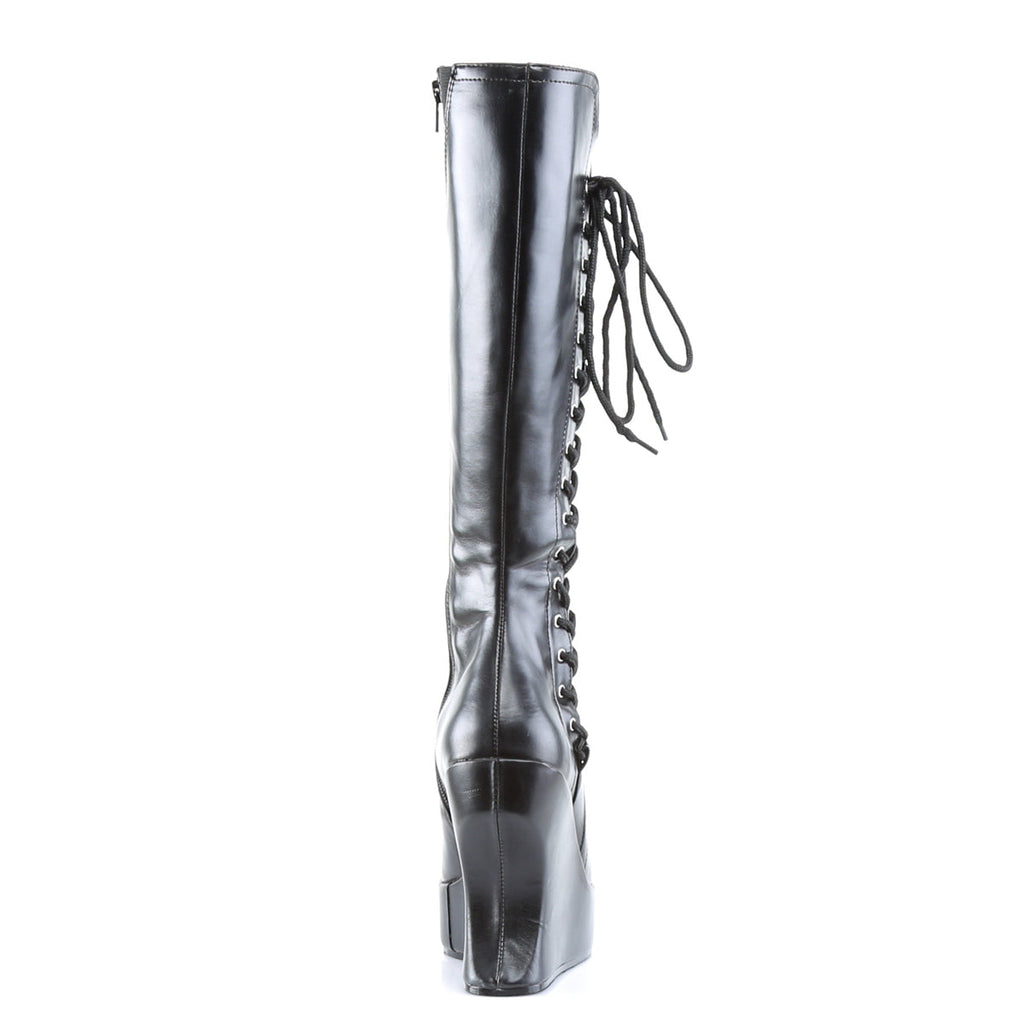 DemoniaCult Womens  BRAVO-100 Blk Vegan Leather