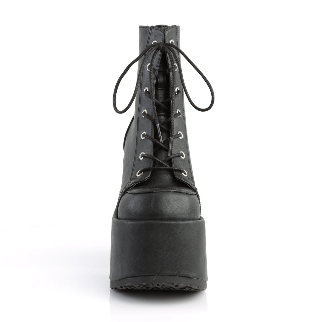 DemoniaCult Womens Ankle Boots CAMEL-203 Blk Vegan Leather