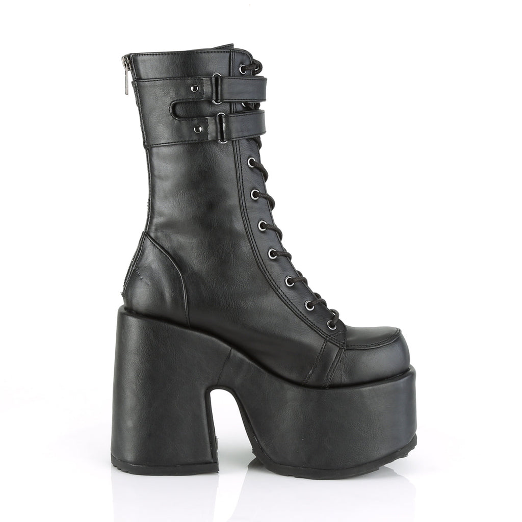 DemoniaCult Womens Boots CAMEL-250 Blk Vegan Leather