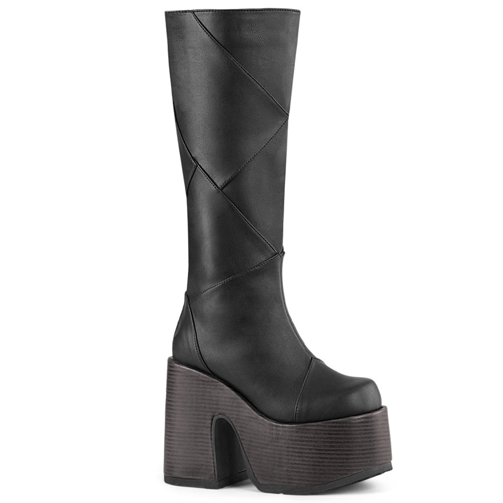DemoniaCult  Boots CAMEL-280 Blk Vegan Leather