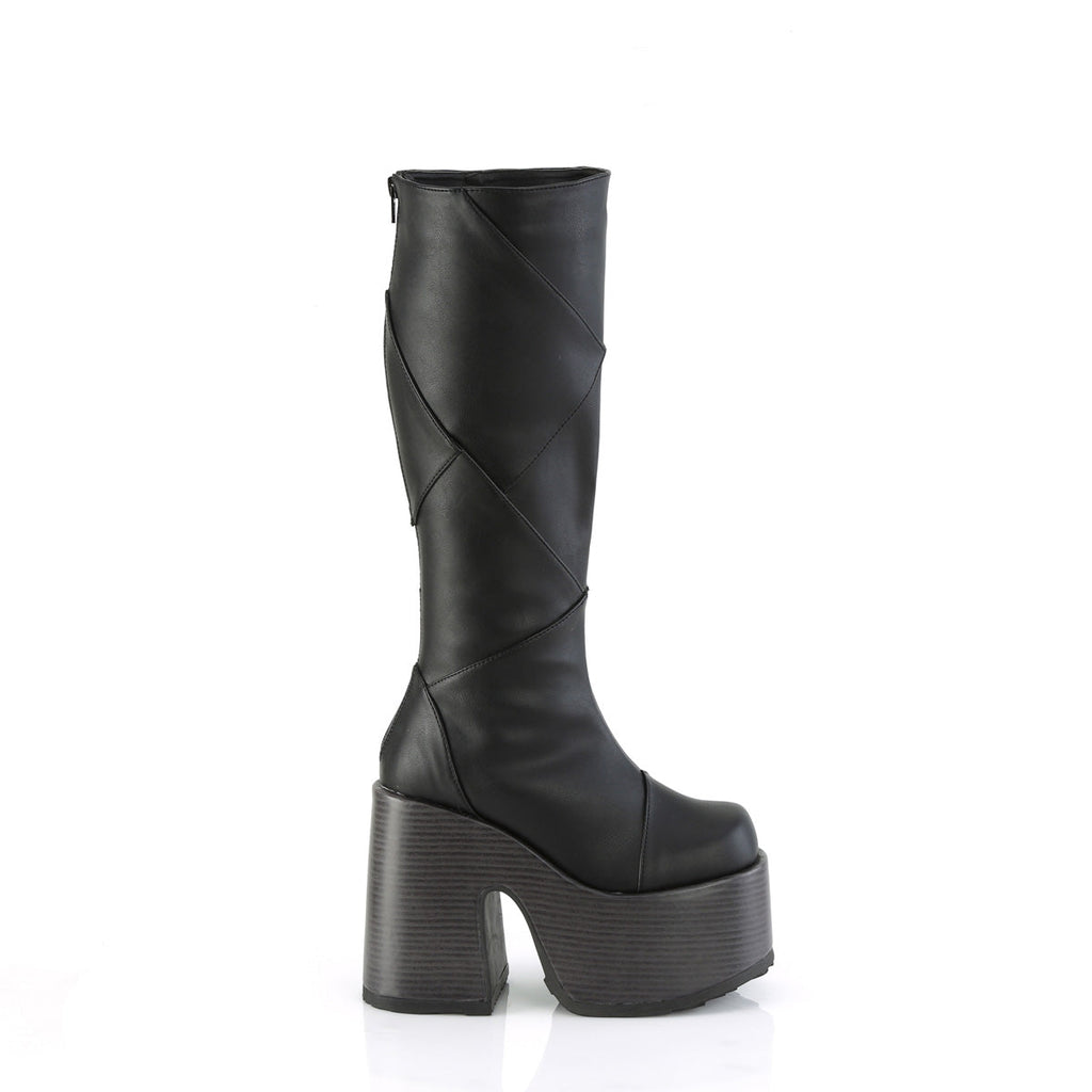 DemoniaCult  Boots CAMEL-280 Blk Vegan Leather
