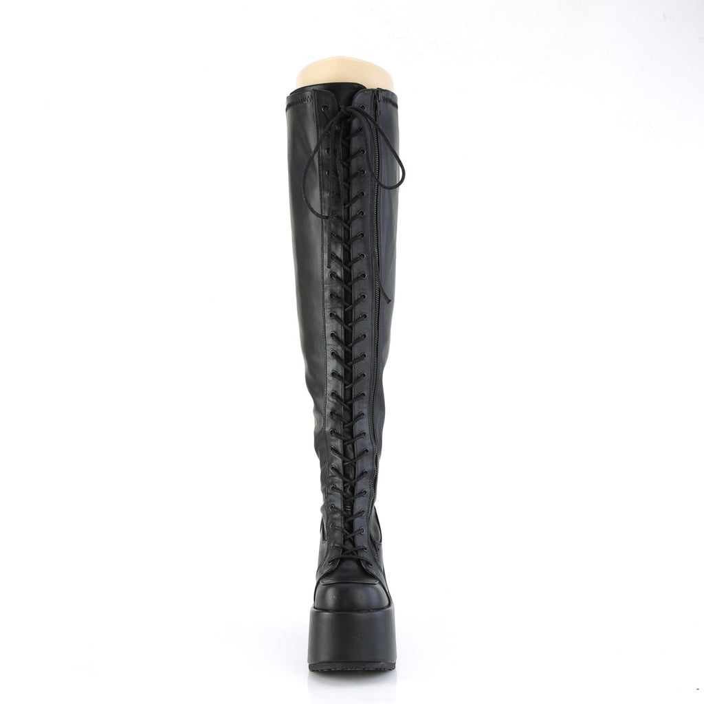 DemoniaCult  Boots CAMEL-300WC Blk Str Vegan Leather