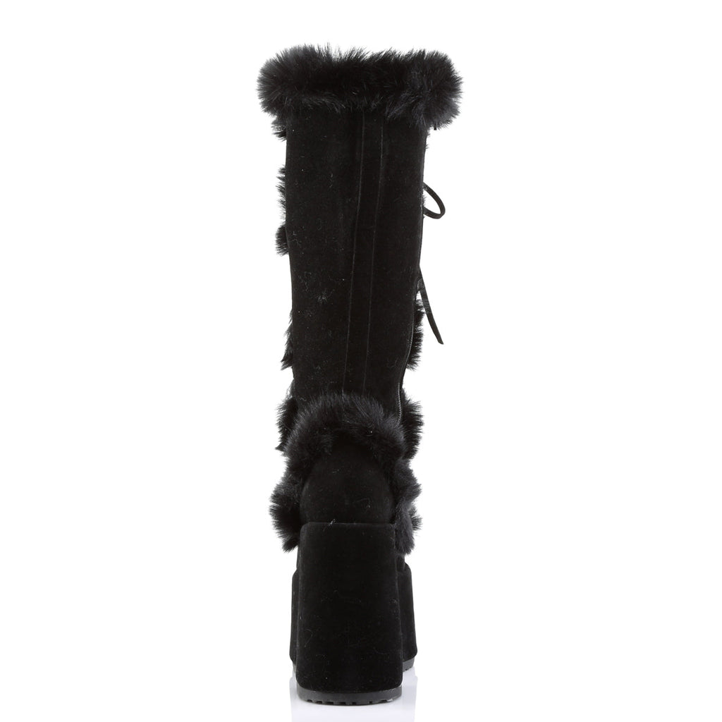 DemoniaCult Womens Boots CAMEL-311 Blk Vegan Suede