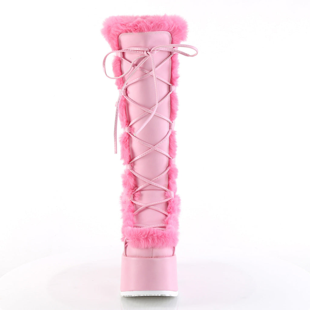DemoniaCult  Boots CAMEL-311 B. Pink Vegan Leather