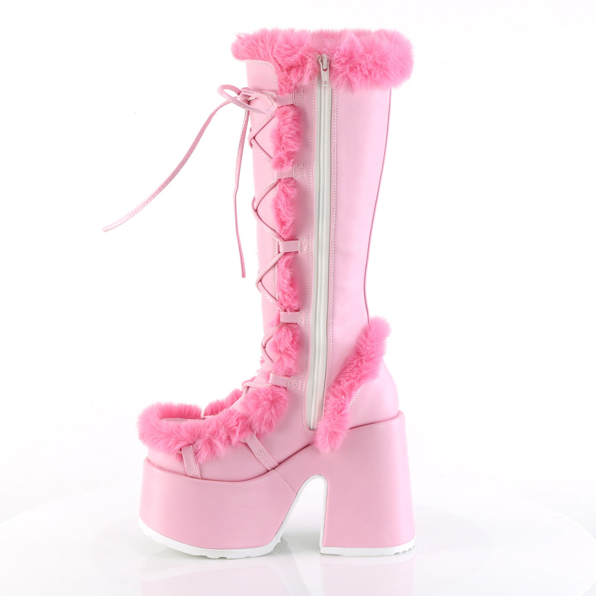 DemoniaCult  Boots CAMEL-311 B. Pink Vegan Leather