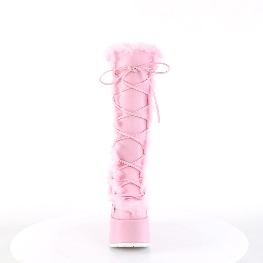 DemoniaCult  Boots CAMEL-311 Pastel Pink Vegan Leather