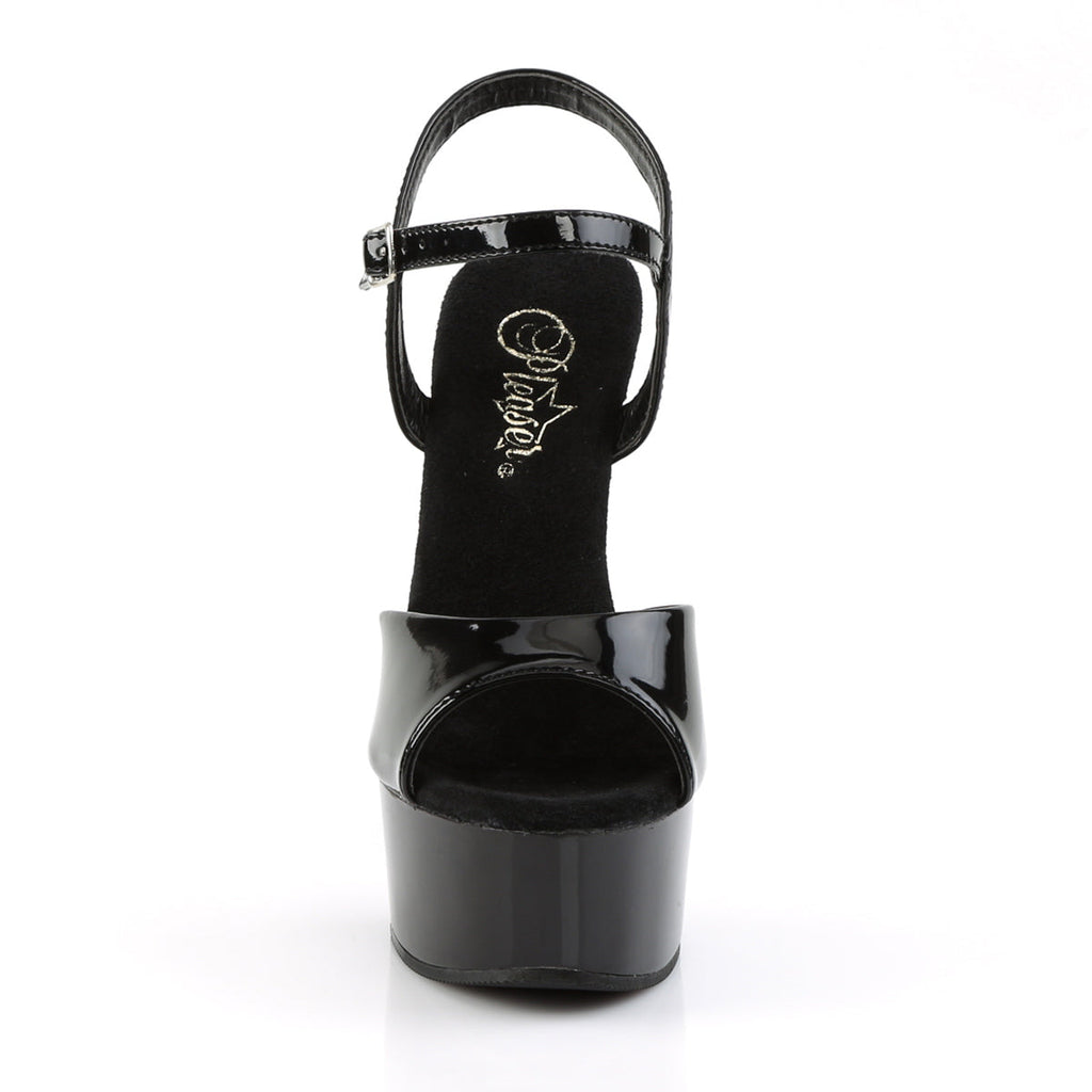 Pleaser Womens Sandals CAPTIVA-609 Blk Pat/Blk
