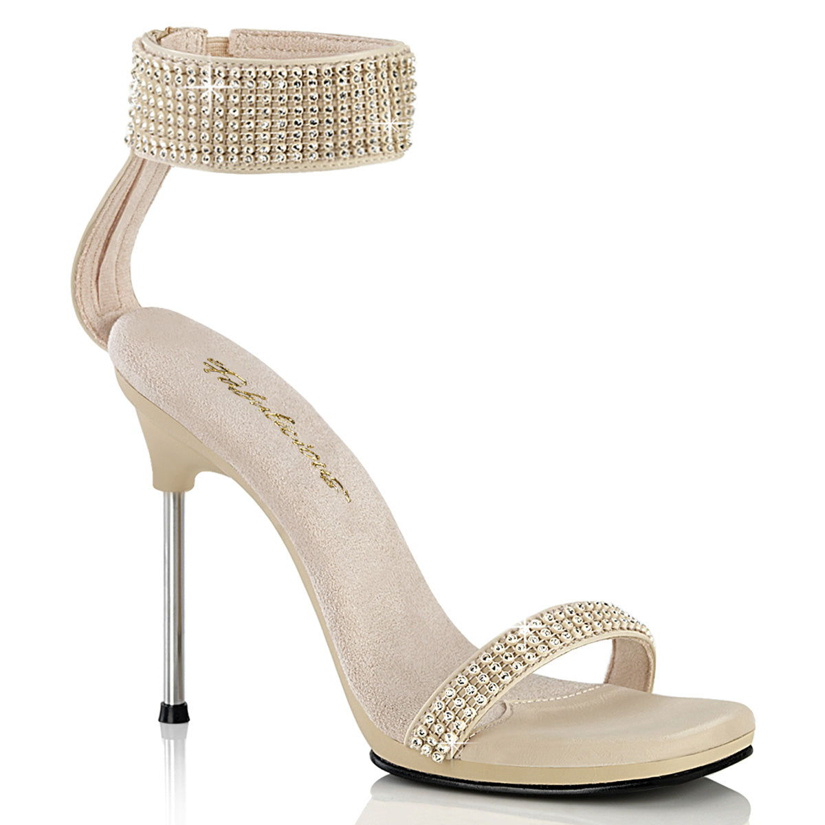 Fabulicious   CHIC-40 Tan Faux Leather-RS/Tan