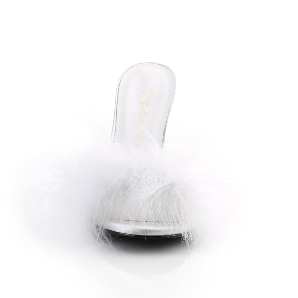 Fabulicious Womens Sandals CLASSIQUE-01F Wht Pu-Fur