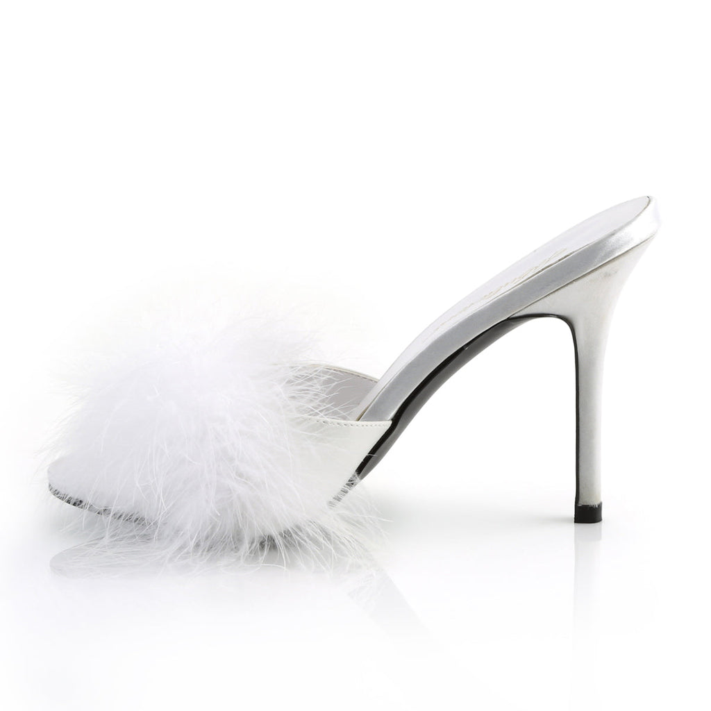 Fabulicious Womens Sandals CLASSIQUE-01F Wht Pu-Fur