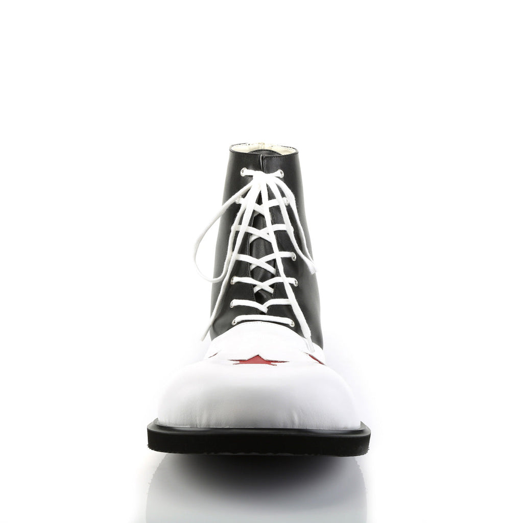 Funtasma Womens Low Shoe CLOWN-02 Blk-Wht Pu