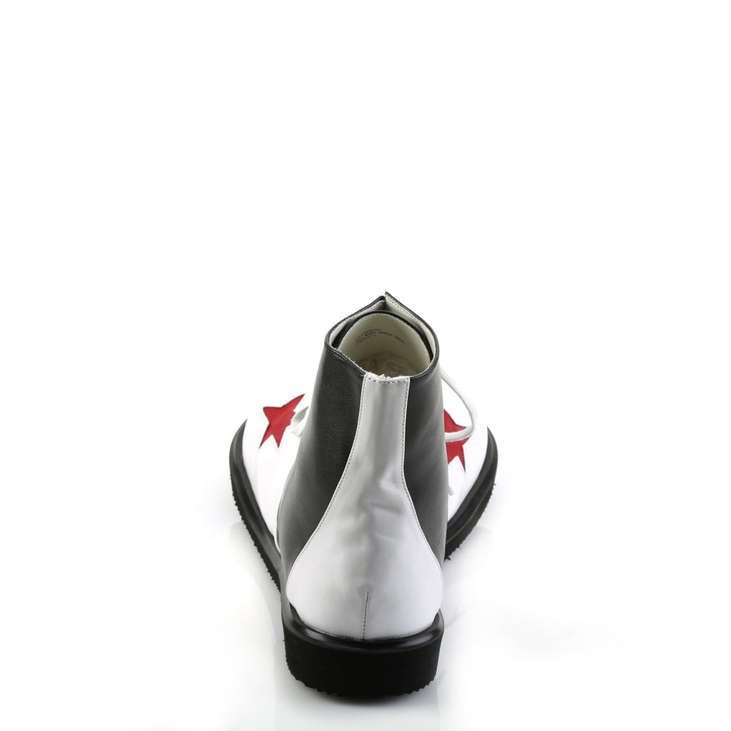 Funtasma Womens Low Shoe CLOWN-02 Blk-Wht Pu